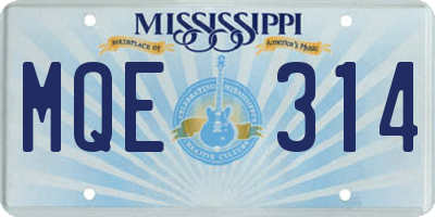 MS license plate MQE314