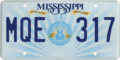 MS license plate MQE317