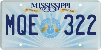 MS license plate MQE322
