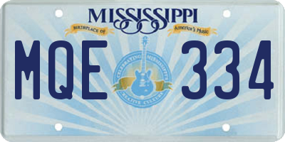 MS license plate MQE334