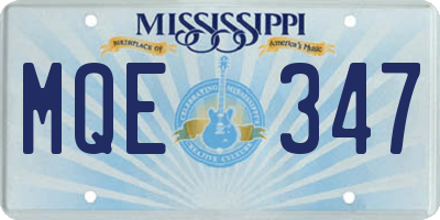 MS license plate MQE347