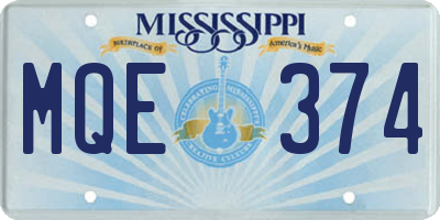 MS license plate MQE374