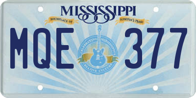 MS license plate MQE377
