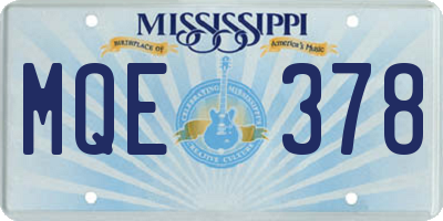 MS license plate MQE378