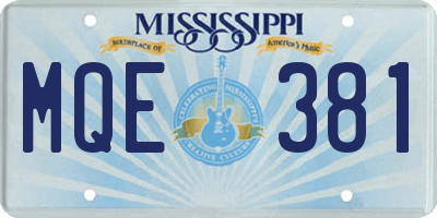 MS license plate MQE381