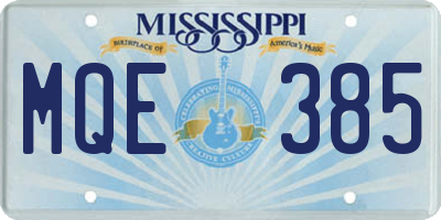 MS license plate MQE385