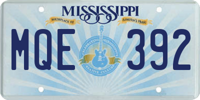 MS license plate MQE392