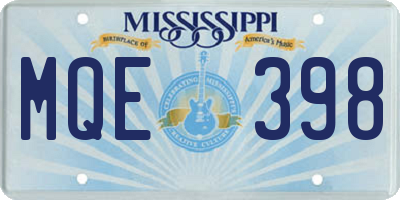 MS license plate MQE398