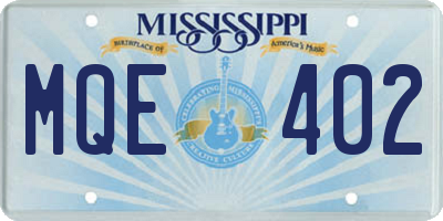 MS license plate MQE402