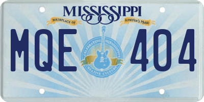 MS license plate MQE404