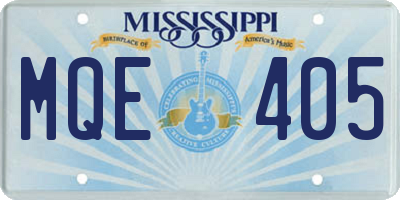 MS license plate MQE405