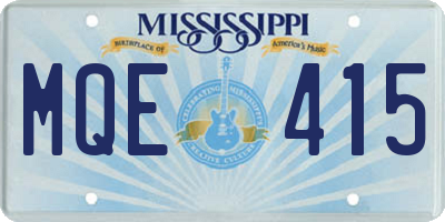 MS license plate MQE415