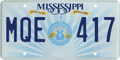 MS license plate MQE417