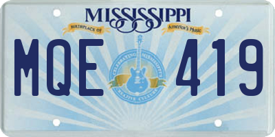 MS license plate MQE419