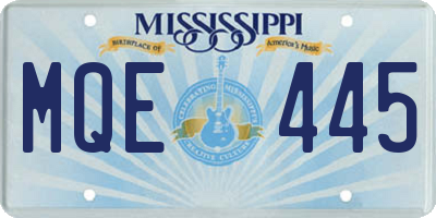 MS license plate MQE445