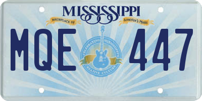 MS license plate MQE447