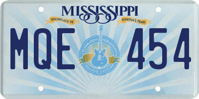 MS license plate MQE454