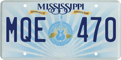MS license plate MQE470