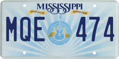 MS license plate MQE474