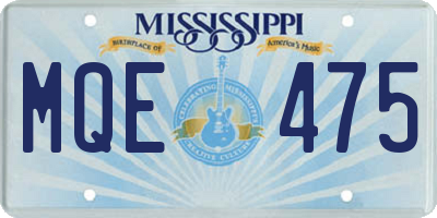 MS license plate MQE475
