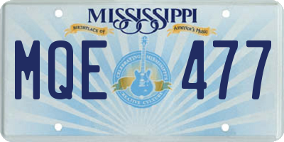MS license plate MQE477
