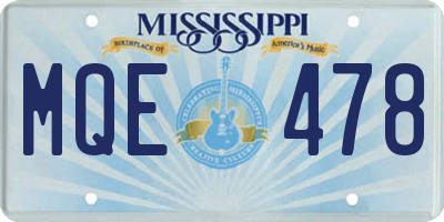 MS license plate MQE478