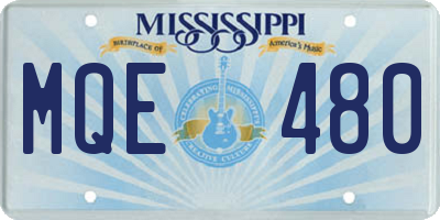 MS license plate MQE480