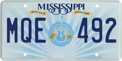 MS license plate MQE492