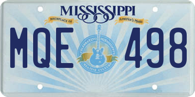 MS license plate MQE498