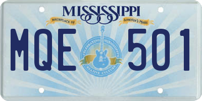 MS license plate MQE501
