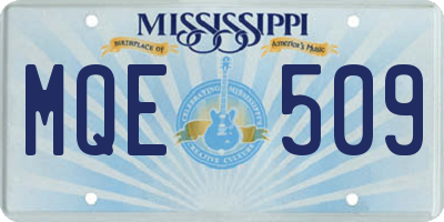 MS license plate MQE509