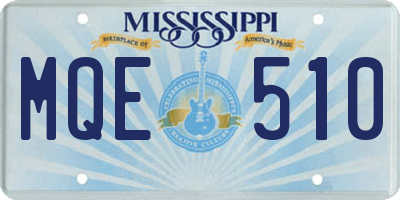 MS license plate MQE510