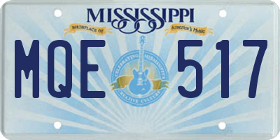 MS license plate MQE517