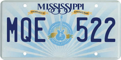 MS license plate MQE522
