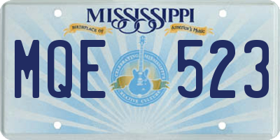 MS license plate MQE523