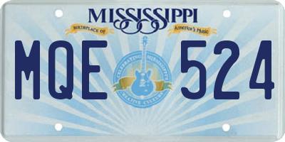MS license plate MQE524