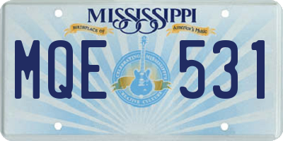 MS license plate MQE531