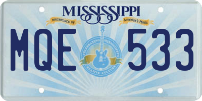 MS license plate MQE533