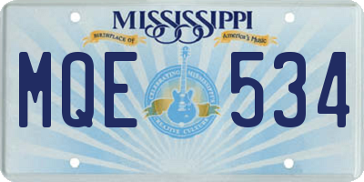 MS license plate MQE534