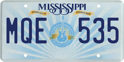MS license plate MQE535