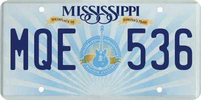 MS license plate MQE536
