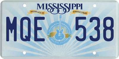 MS license plate MQE538