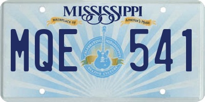 MS license plate MQE541