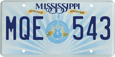 MS license plate MQE543