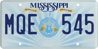 MS license plate MQE545
