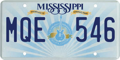 MS license plate MQE546