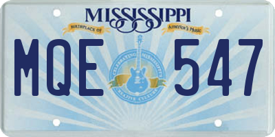 MS license plate MQE547