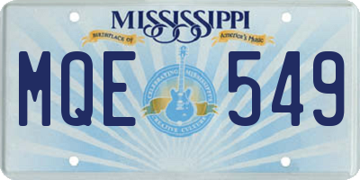 MS license plate MQE549