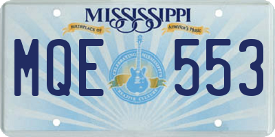 MS license plate MQE553