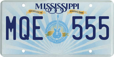 MS license plate MQE555
